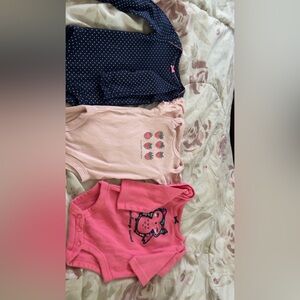 Carter's Navy, Light Pink, and Pink Bodysuits Set